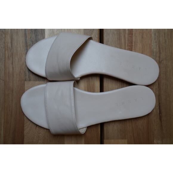 Lanne Classic White Leather Slip Ons Minimalist Simple Brazil Sandals Size 7 - Picture 2 of 9